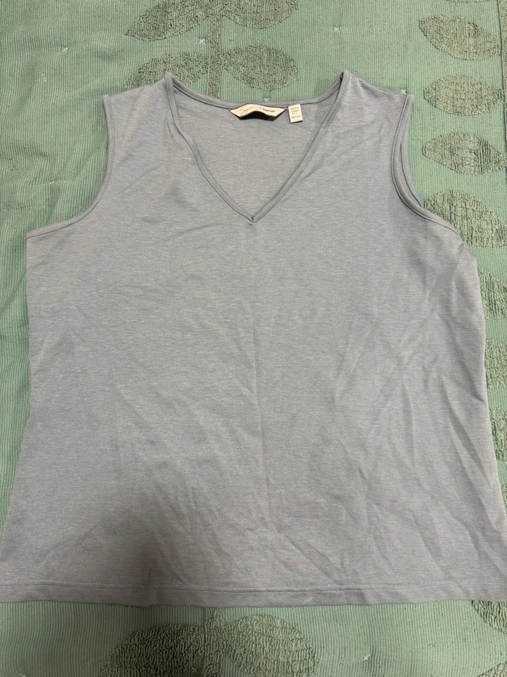 Avenue Sleeveless V-Neck Tank Top in Light Blue